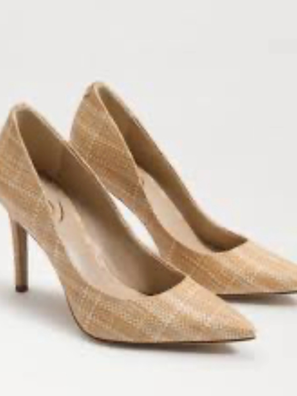 Sam Edelman Hazel MultiTone Raffia Pointed-Toe 4” Pumps Elegant Professional
